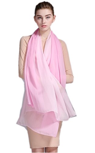 Prettystern 180cm Chiffon Seiden-schal mit Farbverlauf Tie-Dye Batik 100% Seide Damen Schal 6 rosa von Prettystern