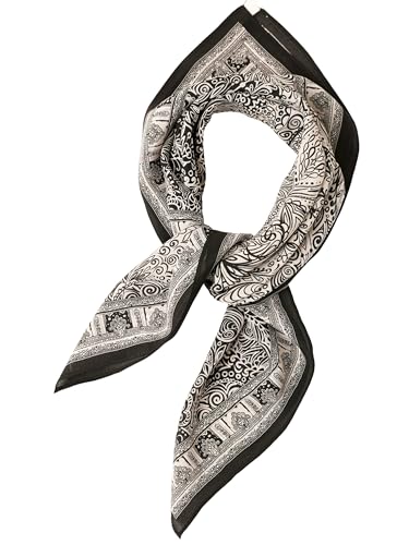 Prettystern 65cm Damen mittelgroße 100% SeidenHalstuch Sommer Frühling Seidentuch Schwarz Weiß Paisley KS13 Prettystern 65cm Damen mittelgroße 100% SeidenHalstuch Sommer Frühling Seidentuch Schwarz Weiß Paisley KS13 von Prettystern