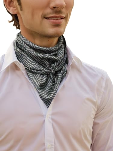 Prettystern Seidenhalstuch 65/65 cm Unisex Seidentuch, handrollierte 100% Seide Halstuch Kopftuch für Damen & Herren 12 Grau von Prettystern