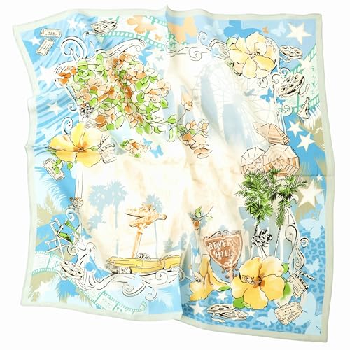 Prettystern 65cm quadratisch Damen 100% SeidenHalstuch Sommer Urlaub Seidenschal Gelb green Blau KS16 Prettystern 65cm quadratisch Damen 100% SeidenHalstuch Sommer Urlaub Seidenschal Gelb green Blau KS16 von Prettystern