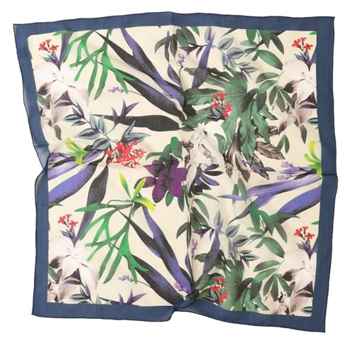 Prettystern Baumwolle & Seide Mix handrolliert 65/65 cm Damen Herren Sommer Frühling Seiden-halstuch Kopftuch Nickituch Bunt Garten SC20 von Prettystern