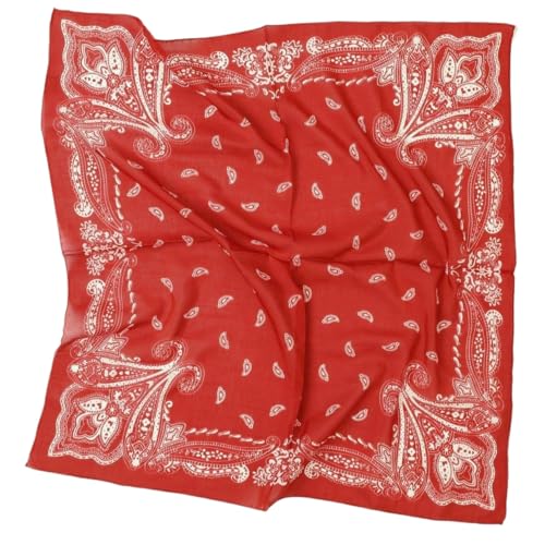 Prettystern Baumwolle & Seide Mix handrolliert 65/65 cm Damen Herren Sommer Frühling Seiden-halstuch Kopftuch Nickituch Paisley Rot SC23 von Prettystern