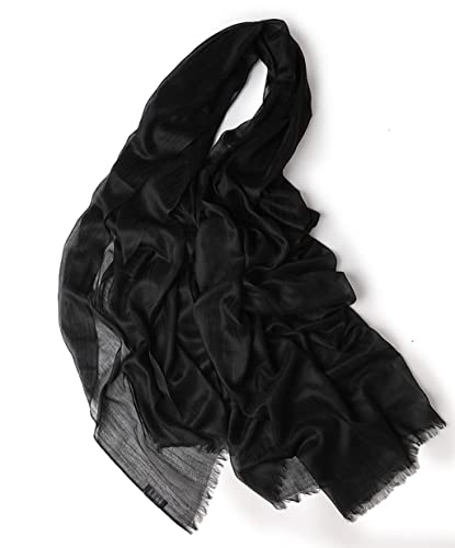 Prettystern Damen 100% Kaschmir-Stola leicht Ring Pashmina-Schal Abendkleid fein drün Schulter-Tuch XL Cashmere schwarz von Prettystern