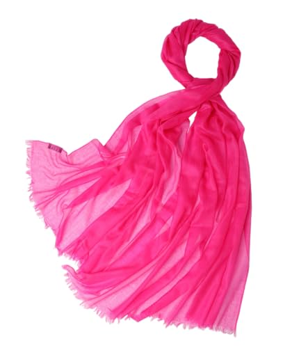 Prettystern Damen Kaschmir-Stola leicht Ring festlich Kaschmir Schal Abendkleid Schulter-Tuch XL dünne Cashmere 26. Magenta Pink von Prettystern