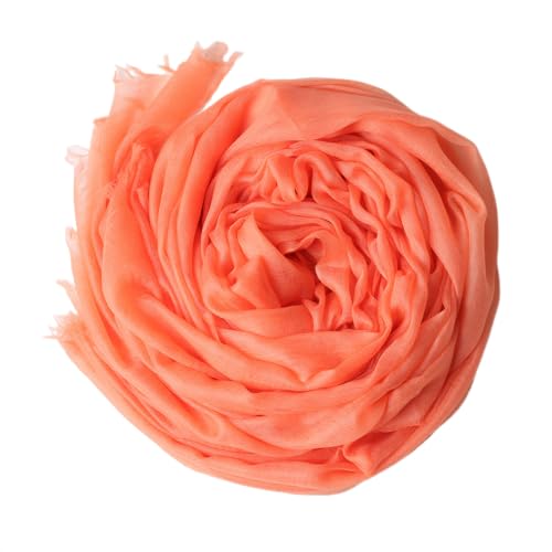 Prettystern Damen Kaschmir-Stola leicht Ring festlich Kaschmir Schal Abendkleid Schulter-Tuch XL dünne Cashmere 28. Hellorange von Prettystern