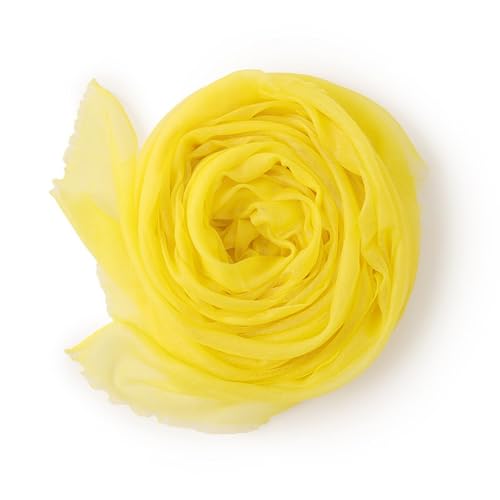 Prettystern Damen Kaschmir-Stola leicht Ring festlich Kaschmir Schal Abendkleid Schulter-Tuch XL dünne Cashmere 29 Gelb Neongelb von Prettystern