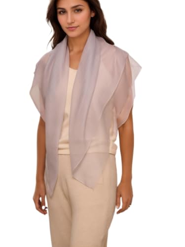 Prettystern Damen 100% Kaschmir leicht hauchdünn Ring Tuch aus feiner 200 garn Cashmere Fäden für Frühling Sommer - Silbergrau von Prettystern