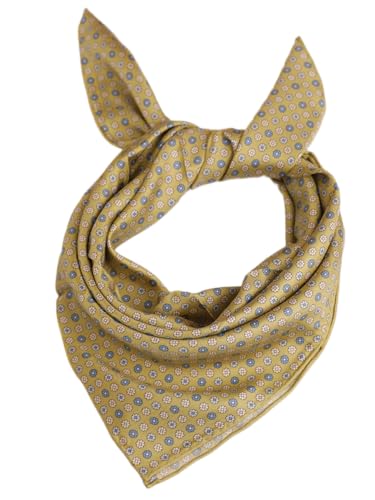 Prettystern Damen 65X65 handrolliertes 100% Seide Halstuch Seidentuch für Frühling Sommer Geschenk-Idee 21B Gelb-Grün Blumchen von Prettystern