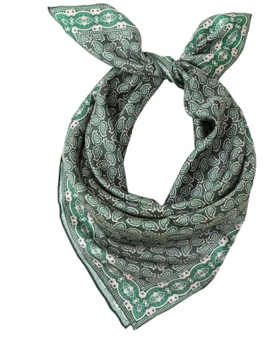 Prettystern Damen Herren 65/65cm Crepe Satin Seide Halstuch Seidenschal Frühling Sommer Seiden-Tuch 41. Grün von Prettystern