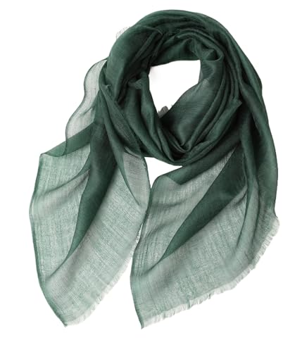 Prettystern Damen Kaschmir-Wolle leicht dünn Ring Halstuch aus feiner 200 garn Cashmere Fäden für Frühling Sommer - dunkelgrün von Prettystern