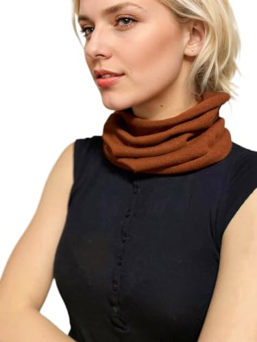 Prettystern Damen Loop Schal 100% Kaschmir-Wolle Cashmere Schlauchschal Strick-Schal Halstuch Schlauch-Schal Rot-Orange von Prettystern