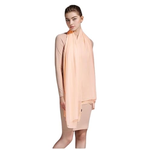 Prettystern Damen XXL Seidenschal Seidentuch einfarbig Seide festlich Abendkleid Stola Sommer Sonnenschutz Sarong Pareo Schultertuch A19 hell beige von Prettystern