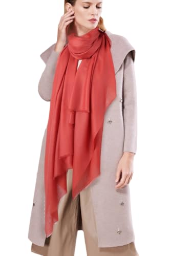 Prettystern Extra Großer Damen Stola fein weich XXL Pashmina-Schal 100% Wolle Umschalgtuch Schulter-Tuch Wollschal - Rosa von Prettystern