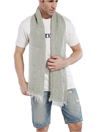 Prettystern Herren Damen Meliert einfarbig Leinen-Schal lang leicht Sommer-Tuch - T09 Grün Prettystern Herren Damen Meliert einfarbig Leinen-Schal lang leicht Sommer-Tuch - T09 Grün von Prettystern