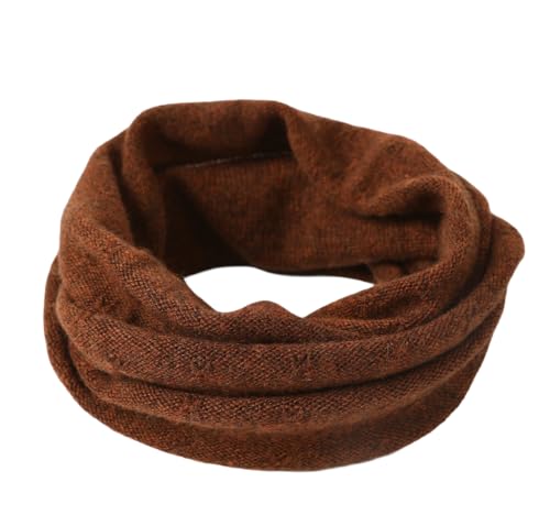 Prettystern Damen Kaschmir Loop Schal feinstrick Schal Winter Cashmere Schlauch-Schal Rundschal Halstuch Dunkelrot Rot-Braun von Prettystern