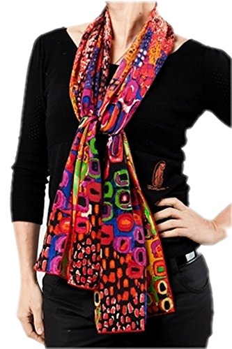 Prettystern Damen Seidenschal bunt Modern Kunstdrucke Grafik Art Schal - Rot P261 von Prettystern