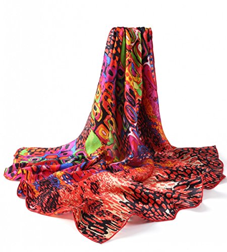 Prettystern Damen-Tuch 90X90 Malerei Inspiriertes Bunt Modern Grafik Kunstdrucke Quadratische Seiden-Tuch - Rot P859 von Prettystern