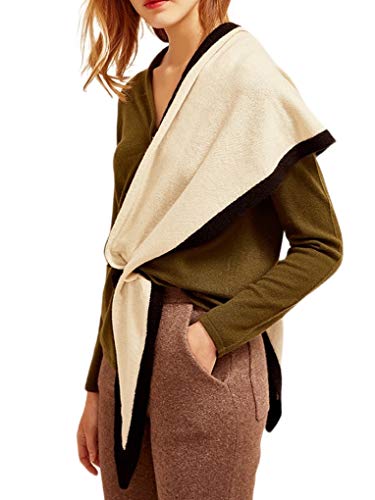 Prettystern Rautenform 2-farbiger Kaschmir-Wolle langer Strick-Schal Umschlag-Tuch weiss schwarz von Prettystern