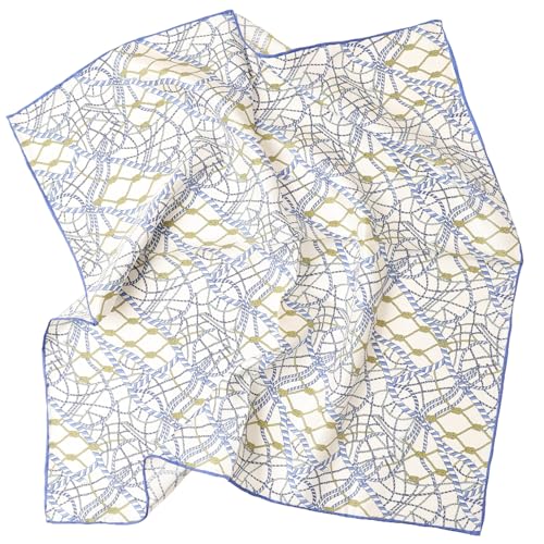 Prettystern Seide Halstuch Damen Herren kleines Seidentuch Nickituch Sommer Frühling kleines Seiden-Tuch 53. beige hellblau von Prettystern