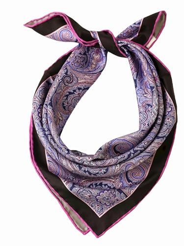 Prettystern Seidenhalstuch Damen Herren Nickituch Sommer Frühling Kopfband Bandana Stirntuch Paisley Violett Schwarz 66B von Prettystern