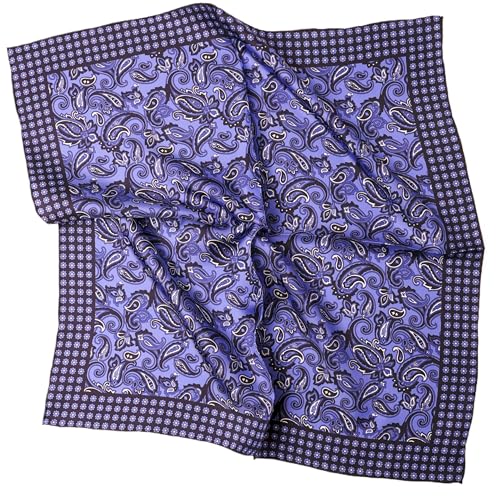 Prettystern Seidenhalstuch Damen Herren kleines Seidentuch Nickituch Sommer Frühling Bandana Stirntuch 57B Lila Paisley von Prettystern