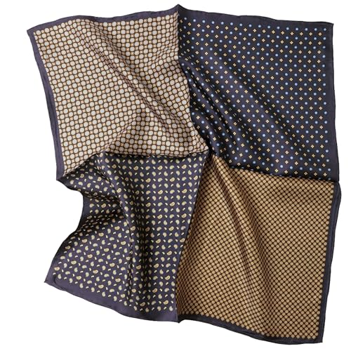 Prettystern Seidenhalstuch Damen Herren kleines Seidentuch Nickituch Sommer Frühling Bandana 64B schwarz gelb von Prettystern