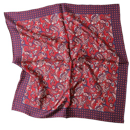 Prettystern Seidenhalstuch Damen Herren kleines Seidentuch Nickituch Sommer Frühling Bandana Stirntuch Dunkelrot Paisley 55B von Prettystern