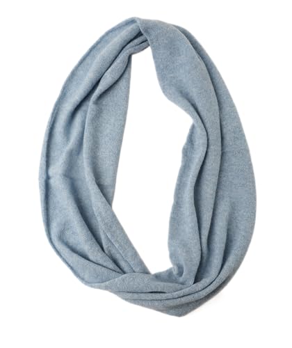 Prettystern XL Kaschmir Unisex Loop Schal Cashmere Rundschal Kaschmir-Schal Rund-Halstuch Damen Herren Schlauch-Tuch blau Hellblau von Prettystern