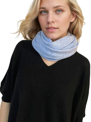 Prettystern XL Kaschmir Unisex Loop Schal Cashmere Rundschal Kaschmir-Schal Rund-Halstuch Damen Herren Schlauch-Tuch blau Hellblau von Prettystern