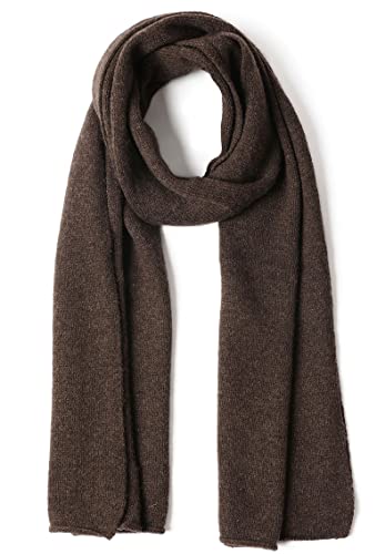 Prettystern Yak-Wolle und Lamm-Wolle luftig Warm Strick-Schal Winter-Schal Kaschmir Stola für Herren Damen Dunkelbraun von Prettystern