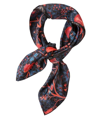 Prettystern Seiden-Halstuch Damen Herren Trachten-halstuch Seide Bandana Stirntuch Sommer Frühling kleines Seiden-Tuch 44 schwarz blau rot von Prettystern