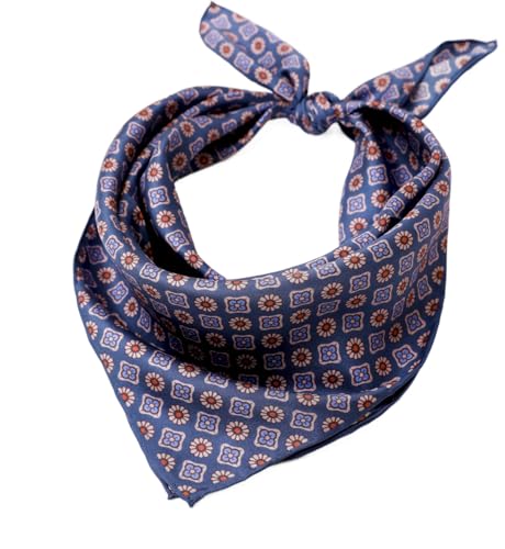 Prettystern handrolliertes Seiden-Halstuch Damen Herren Trachten-halstuch Seide Bandana Stirntuch Sommer Frühling Seiden-Tuch 31 Blau-Lila von Prettystern