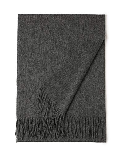 Prettystern langer und weicher Wollschal einfarbig mit Fransen für Herbst Winter Herren und Damen Grau Prettystern langer und weicher Wollschal einfarbig mit Fransen für Herbst Winter Herren und Damen Grau von Prettystern