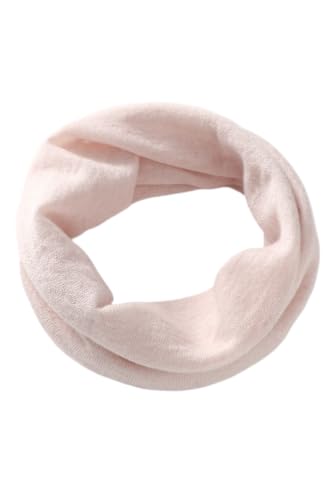 Prettystern leicht Damen Herren Kaschmir Loop Schal cashmere Halstuch Schlauch-Tuch Rollrand Rund-Halstuch Frühling Sommer Rosa-Beige von Prettystern