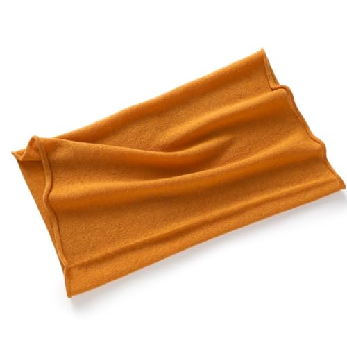 Prettystern leicht Damen Herren Kaschmir Loop Schal cashmere Halstuch Schlauch-Tuch Rollrand Rund-Halstuch Frühling Sommer orangegelb von Prettystern