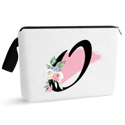 Initial Monogramm personalisierte Make-up-Tasche, tragbare Kosmetiktasche, Kulturtasche, Reisetasche, Geburtstagsgeschenke für Frauen Mädchen, personalisierte Kosmetiktasche für Mutter, Lehrer, von Prettyui