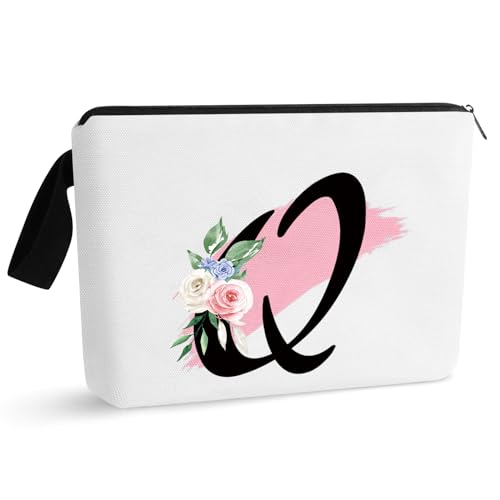 Initial Monogramm personalisierte Make-up-Tasche, tragbare Kosmetiktasche, Kulturtasche, Reisetasche, Geburtstagsgeschenke für Frauen Mädchen, personalisierte Kosmetiktasche für Mutter, Lehrer, von Prettyui