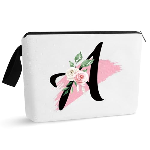 Initial Monogramm personalisierte Make-up-Tasche, tragbare Kosmetiktasche, Kulturtasche, Reisetasche, Geburtstagsgeschenke für Frauen Mädchen, personalisierte Kosmetiktasche für Mutter, Lehrer, von Prettyui