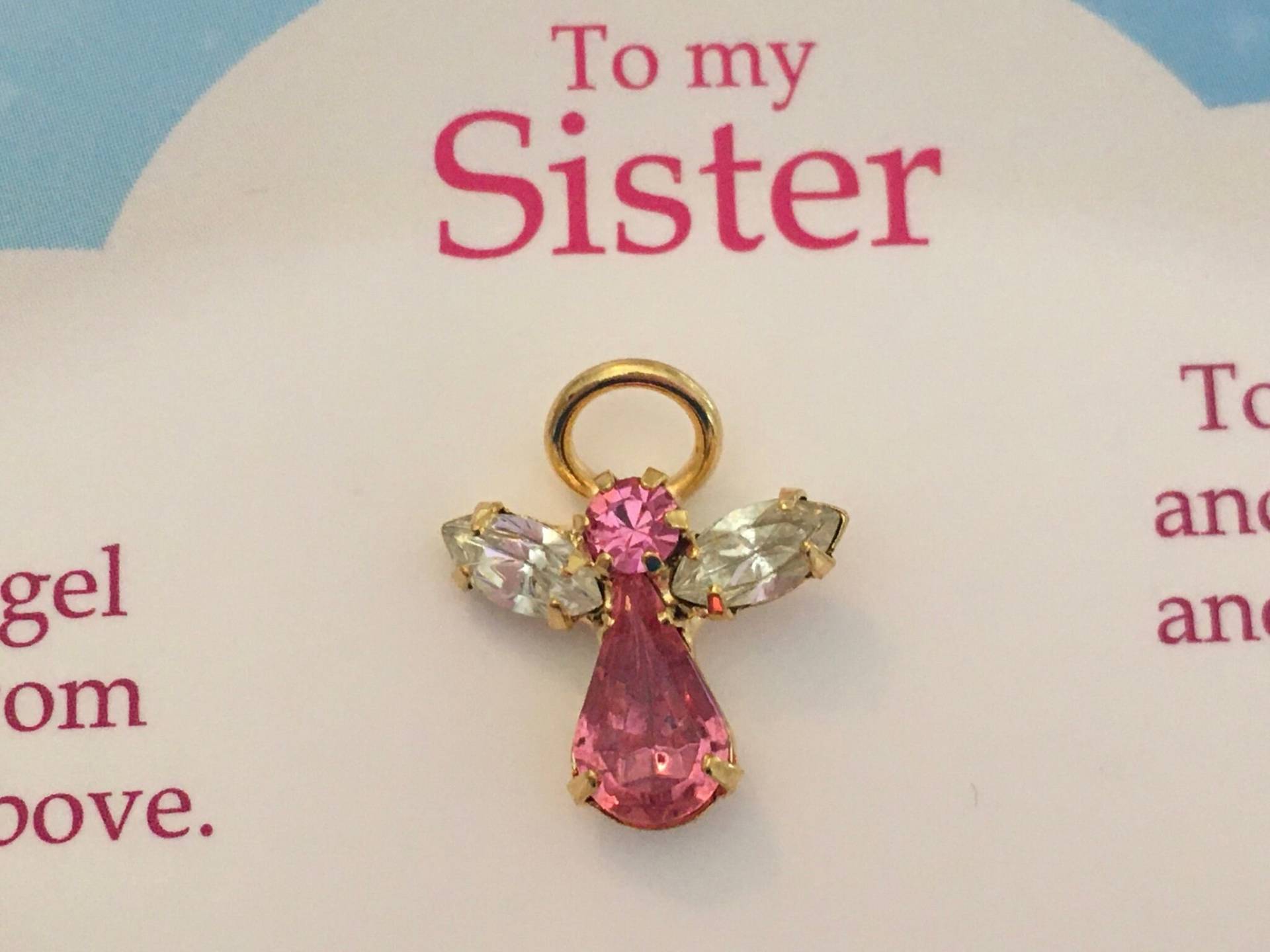 To My Sister Andenken Engel Pin Kristall Diamante Mit Farbigen Flügeln Stylewahl von Prettyvintagebeads