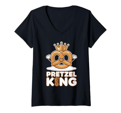 Damen Brezel King T-Shirt mit V-Ausschnitt von Pretzel Costume German