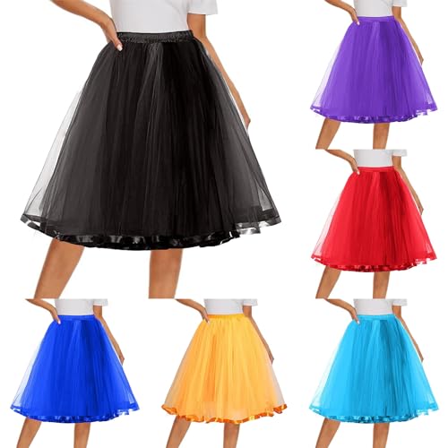 Regenbogen Rock Damen Tüll, Tutu Tüllrock Petticoat Damenrock Tutu Regenbog-Rock Mädchen Karneval Kostüm Tanzkleid Damen Tütü Ballettkleidung von Prevently