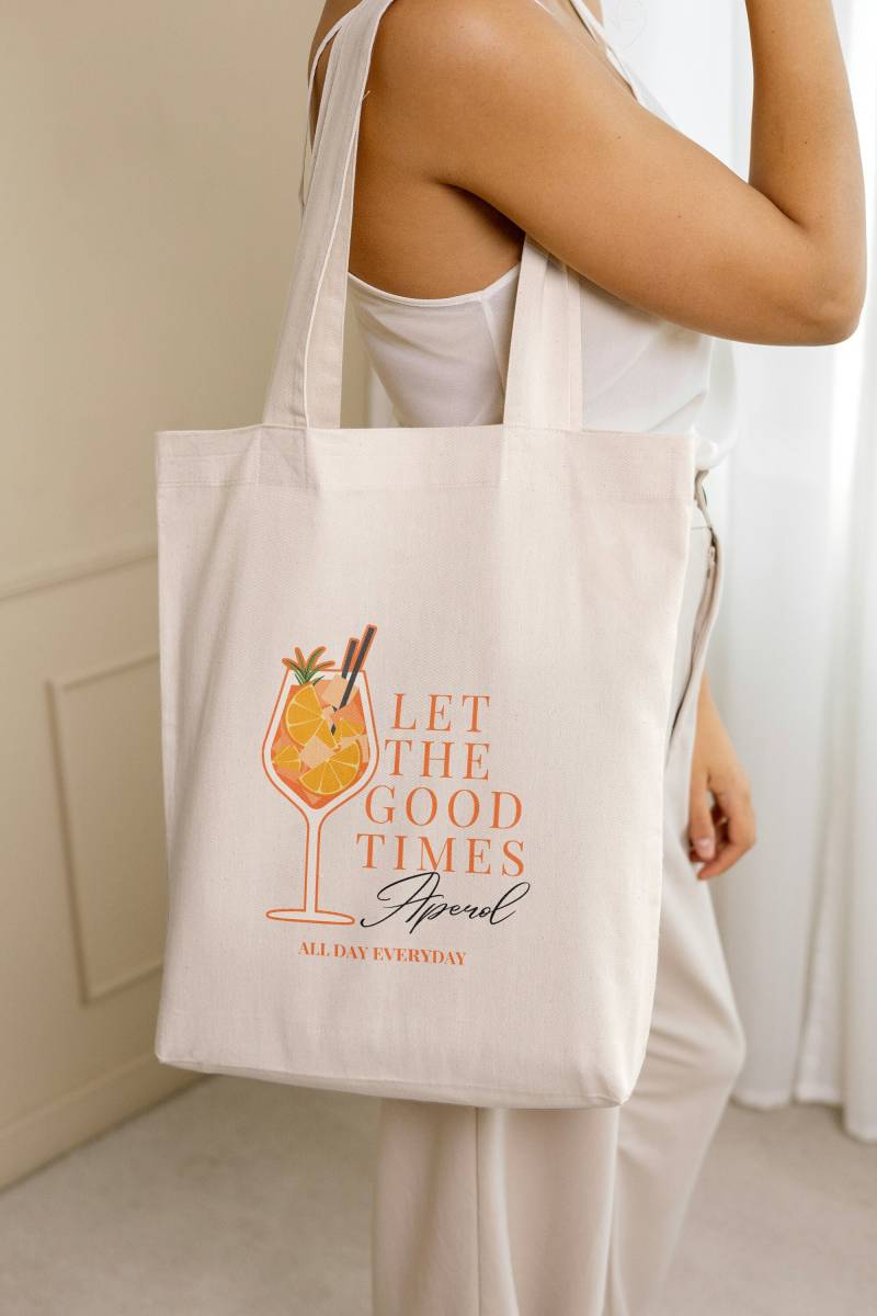 Let The Good Times Aperol Retro Aesthetic Tote Bag Cocktail Shopper Y2K Holy Aperoli Vintage Alcohol Gift Aperitifo Jga Party von PricelessMomentsDE