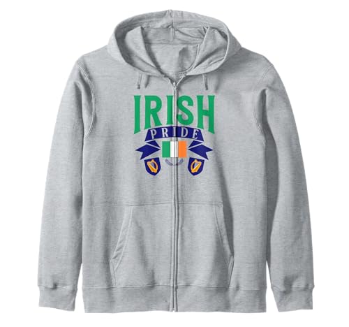 Irish Pride Wappen für Männer und Frauen. Kapuzenjacke von Pride Coat of Arms Products