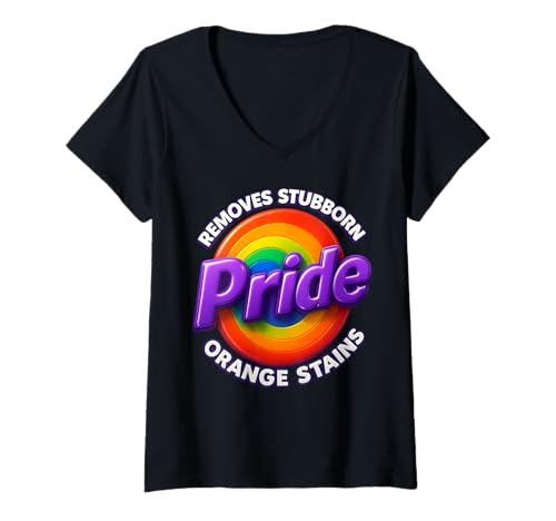 Damen Pride entfernt hartnäckige Orangenflecken Pride Month LGBTQ Men T-Shirt mit V-Ausschnitt Damen Pride entfernt hartnäckige Orangenflecken Pride Month LGBTQ Men T-Shirt mit V-Ausschnitt von Pride Removes Stubborn Orange Stains Pride Month