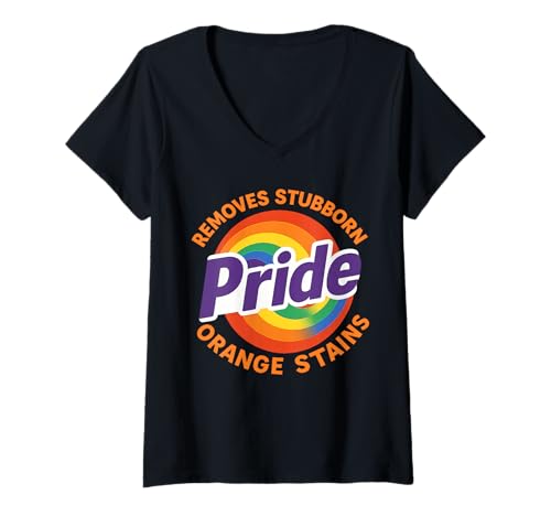 Damen Pride entfernt hartnäckige Orangenflecken Pride Month LGBTQ Men T-Shirt mit V-Ausschnitt Damen Pride entfernt hartnäckige Orangenflecken Pride Month LGBTQ Men T-Shirt mit V-Ausschnitt von Pride Removes Stubborn Orange Stains Pride Month