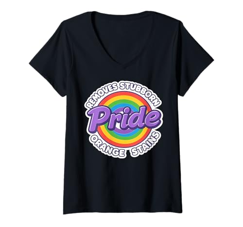 Damen Pride entfernt hartnäckige Orangenflecken Pride Month LGBTQ Men T-Shirt mit V-Ausschnitt Damen Pride entfernt hartnäckige Orangenflecken Pride Month LGBTQ Men T-Shirt mit V-Ausschnitt von Pride Removes Stubborn Orange Stains Pride Month
