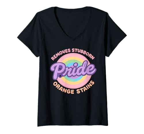 Damen Pride entfernt hartnäckige Orangenflecken Pride Month LGBTQ Men T-Shirt mit V-Ausschnitt Damen Pride entfernt hartnäckige Orangenflecken Pride Month LGBTQ Men T-Shirt mit V-Ausschnitt von Pride Removes Stubborn Orange Stains Pride Month