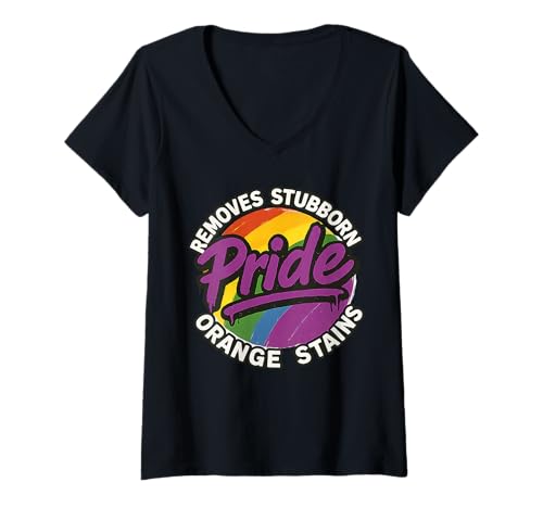 Damen Pride entfernt hartnäckige Orangenflecken Pride Month LGBTQ Men T-Shirt mit V-Ausschnitt Damen Pride entfernt hartnäckige Orangenflecken Pride Month LGBTQ Men T-Shirt mit V-Ausschnitt von Pride Removes Stubborn Orange Stains Pride Month