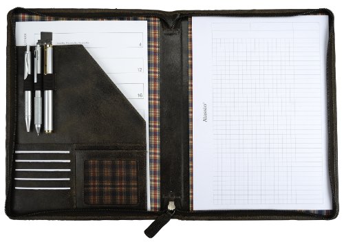 Pride and Soul 30106 Schreibmappe A4 mit Karo-Futter, Ledermappe im Vintage Look, Mappe mit 3 Stiftschlaufen, 5 Visitenkartenfächern und Netzfach, Aktenmappe aus echtem Leder, Aktentasche, Braun Pride and Soul 30106 Schreibmappe A4 mit Karo-Futter, Ledermappe im Vintage Look, Mappe mit 3 Stiftschlaufen, 5 Visitenkartenfächern und Netzfach, Aktenmappe aus echtem Leder, Aktentasche, Braun von Pride and Soul
