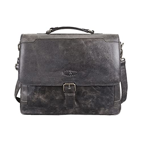 fixbag FB1447194 - Fahrrad-Businesstasche mit Klickfix Adapterplatte + Caddy Adapter, Laptoptasche für 15" Notebooks, Tasche aus Echt Leder, ca. 36 x 29 x 11,5 cm, Schwarz von fixbag